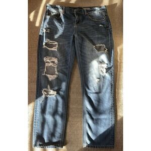 Aeropostale Jeans Women's Size 10 Regular Boyfriend Jean Distressed Medium Wash